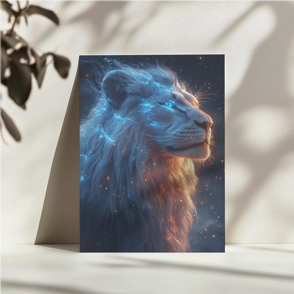 Cosmic Glowing Lion