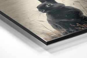 Black Rabbit in Field