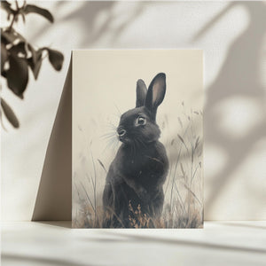 Black Rabbit in Field