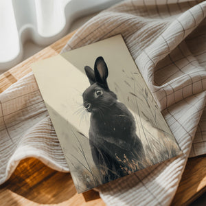 Black Rabbit in Field