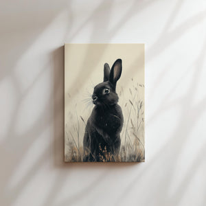 Black Rabbit in Field