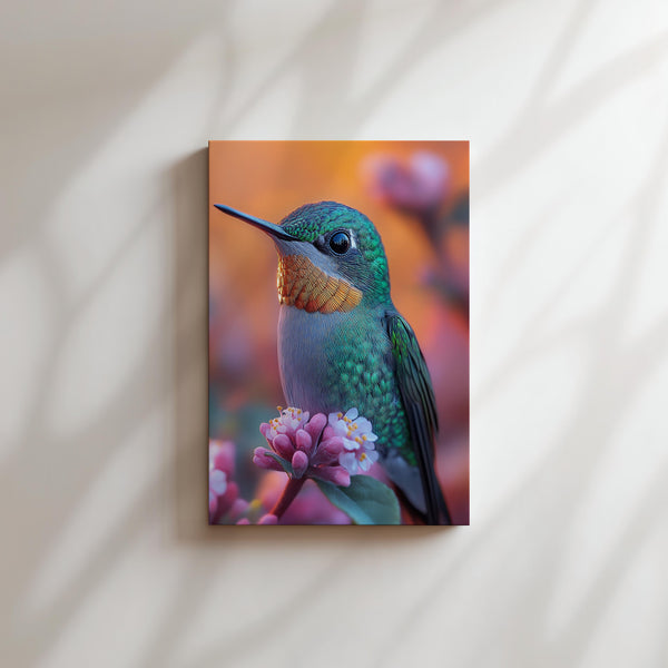 Vibrant Hummingbird and Bloom