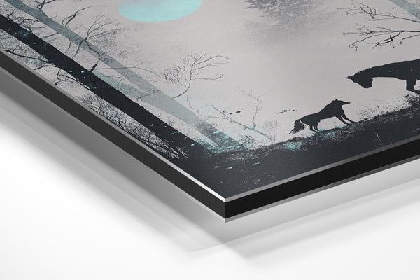 Horse in Moonlit Forest