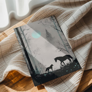 Horse in Moonlit Forest