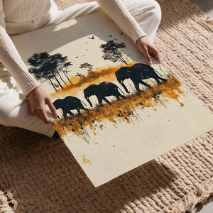 Elephant Safari Silhouette