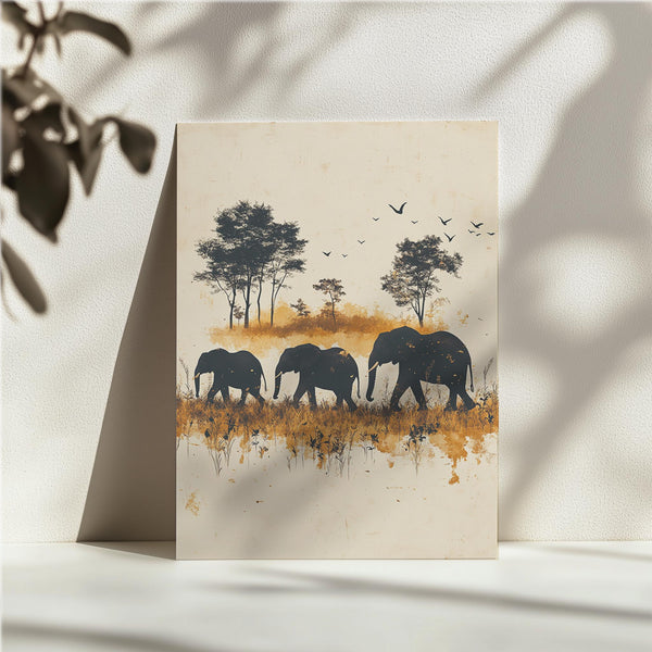 Elephant Safari Silhouette