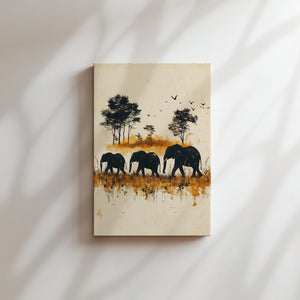 Elephant Safari Silhouette