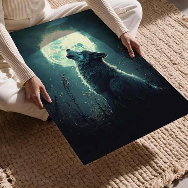 Wolf Howling at the Moon