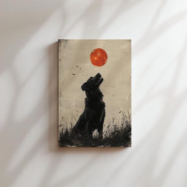 Dog and Red Moon