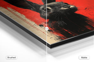 Rabbit in Abstract Red