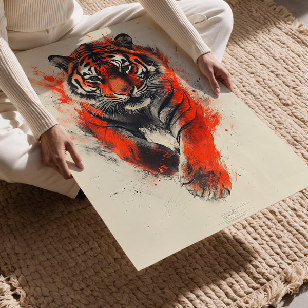 Tiger with Red Energy