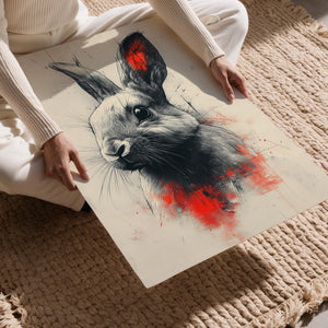 Rabbit with Crimson Highlight