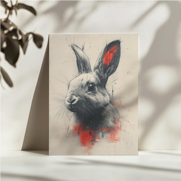 Rabbit with Crimson Highlight