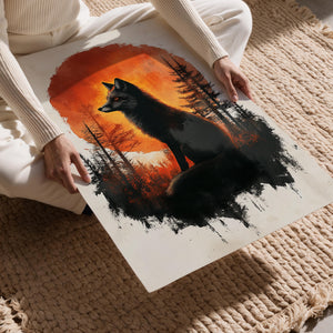 Fox Sunset Silhouette