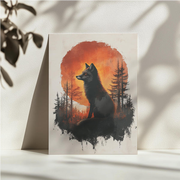 Fox Sunset Silhouette
