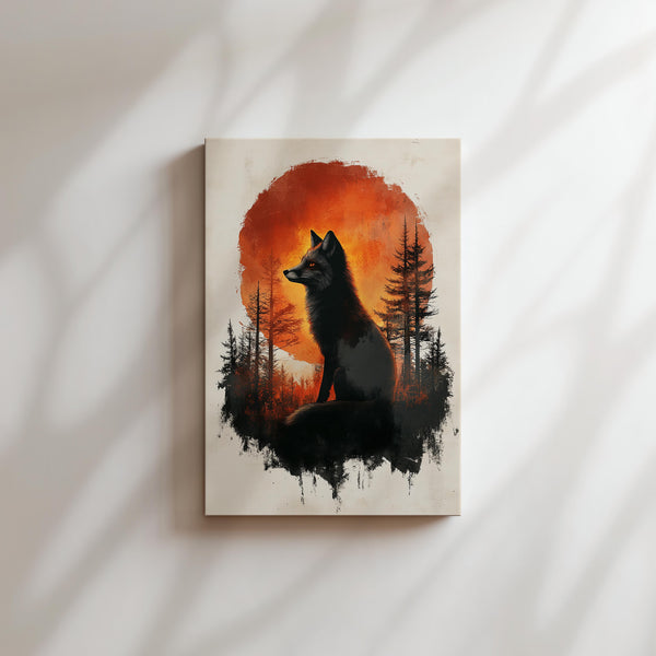 Fox Sunset Silhouette