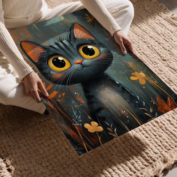 Whimsical Black Kitten