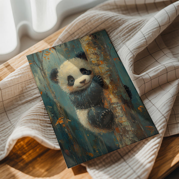 Playful Panda on Tree