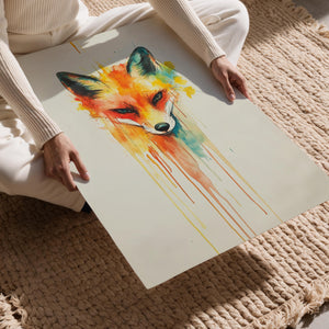 Watercolor Fox Expression