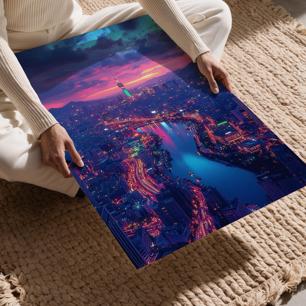 Korean Cityscape Sunset