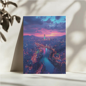 Korean Cityscape Sunset