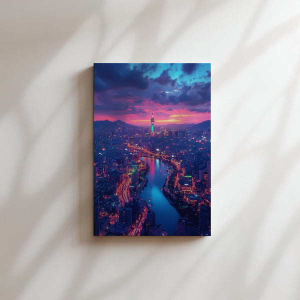 Korean Cityscape Sunset