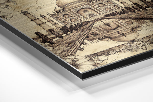 Taj Mahal Ink Sketch