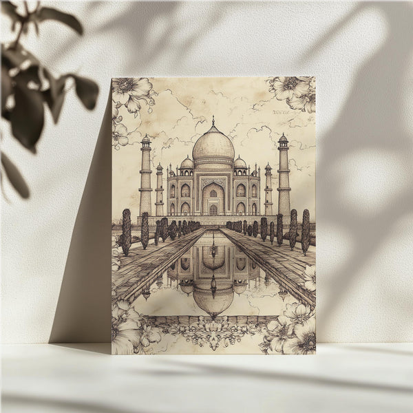 Taj Mahal Ink Sketch