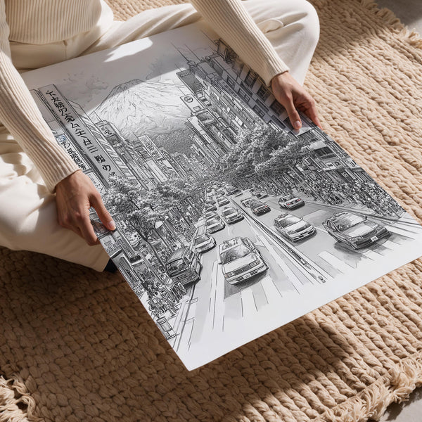 Tokyo Street Mt Fuji