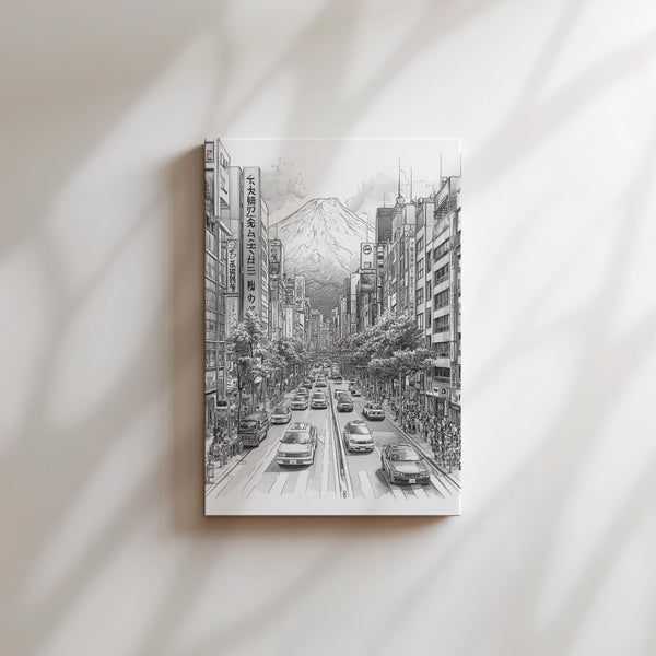 Tokyo Street Mt Fuji