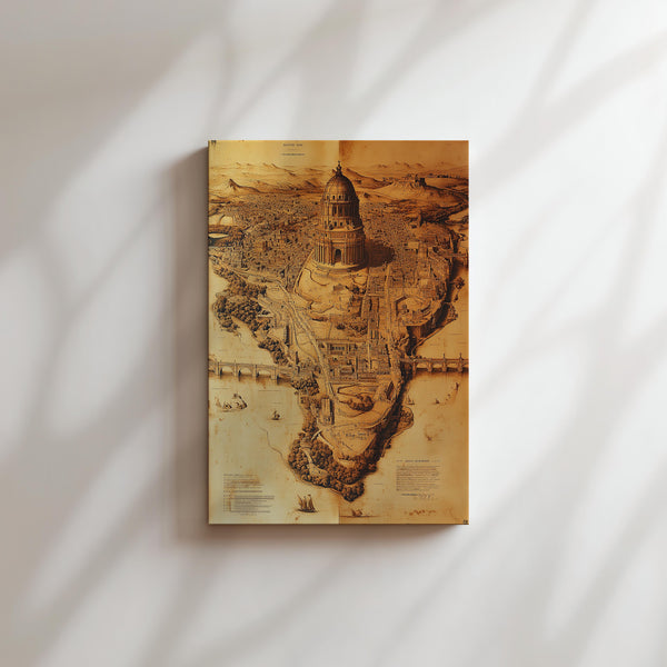 Sepia Ancient City Map