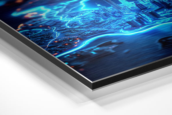 Neon Dubai Futuristic Map