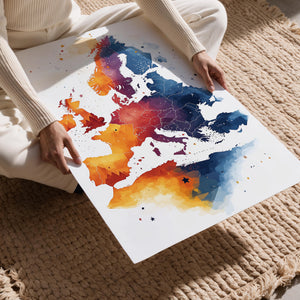 Watercolor Europe Map