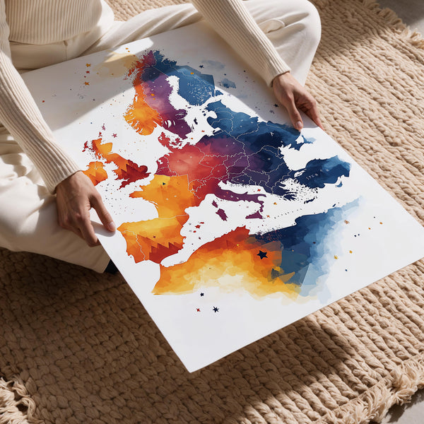 Watercolor Europe Map