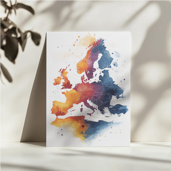 Watercolor Europe Map