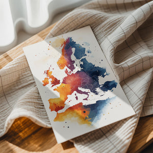 Watercolor Europe Map