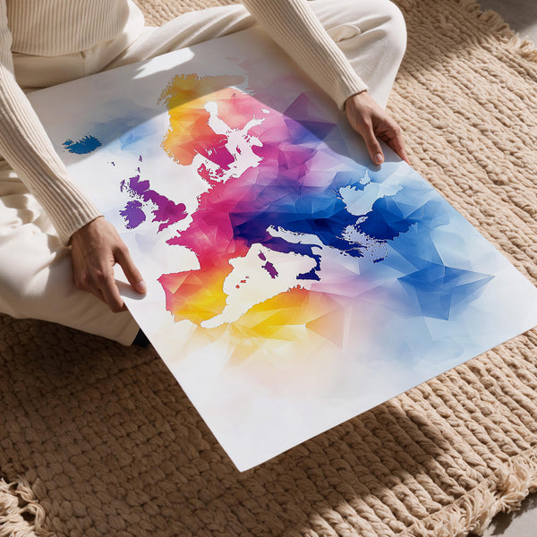 Pastel Europe Geometric Map