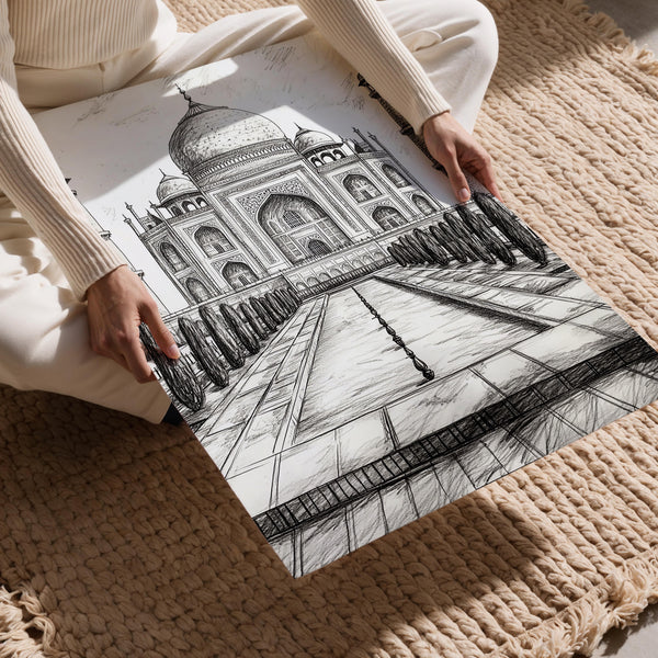 Taj Mahal Ink Sketch
