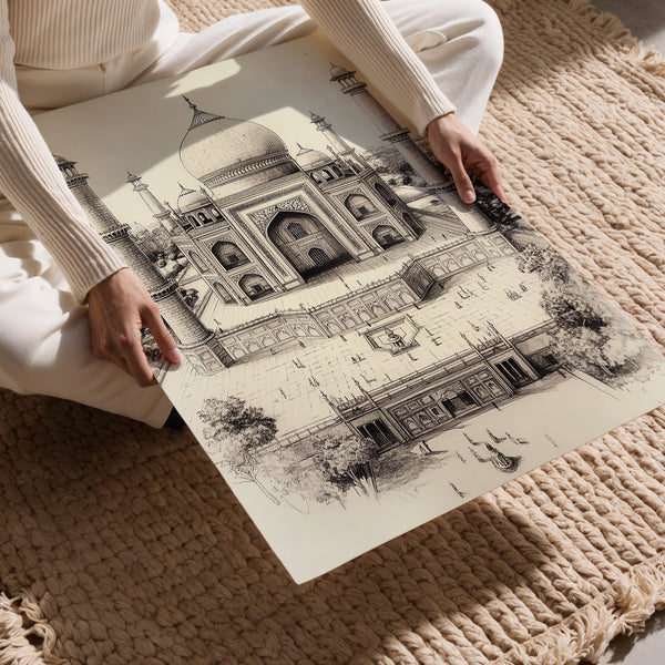 Aerial Taj Mahal View