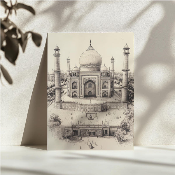 Aerial Taj Mahal View