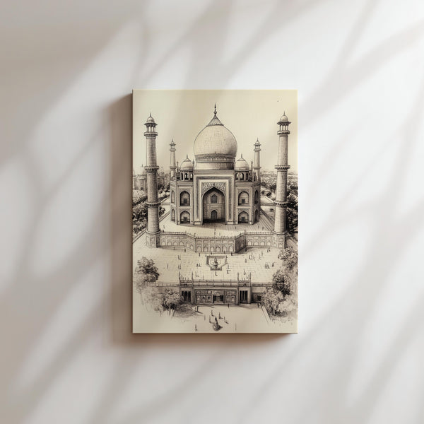 Aerial Taj Mahal View