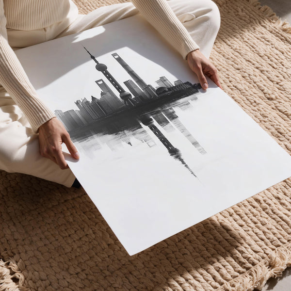 Monochrome Shanghai Skyline