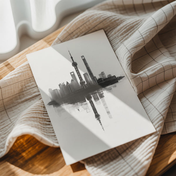 Monochrome Shanghai Skyline