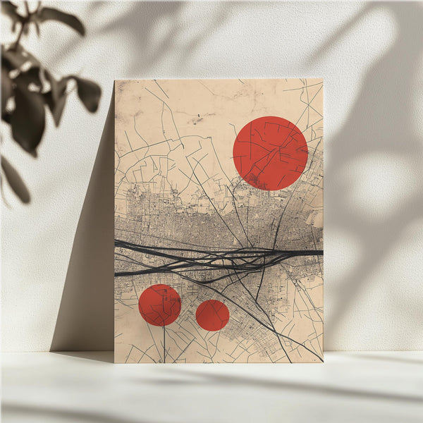 Red Mapping Abstract View