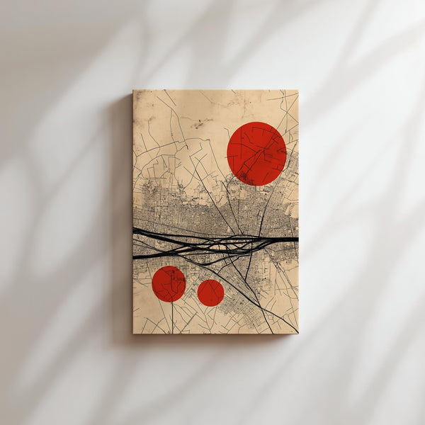 Red Mapping Abstract View