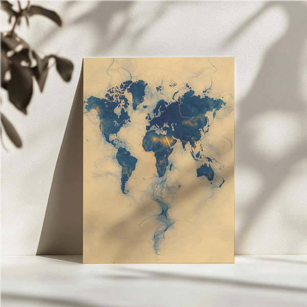 World Map Smoke Flow