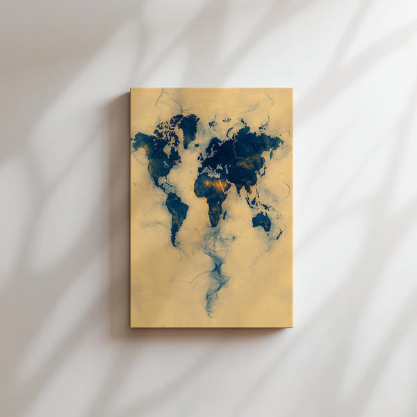 World Map Smoke Flow