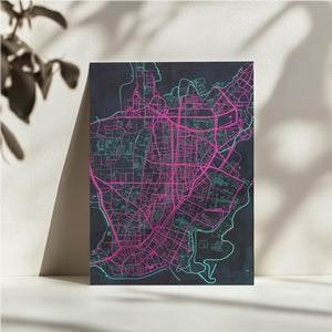 Neon Street Map Design