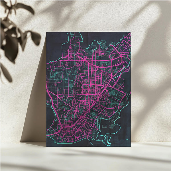 Neon Street Map Design