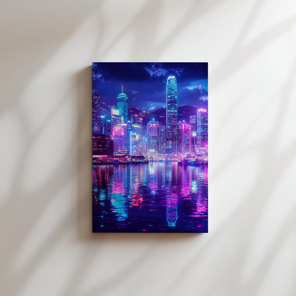 Neon Skyline Reflection